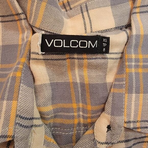 Volcom Long sleeve plaid button down don't mess shirt size xs - Picture 4 of 6